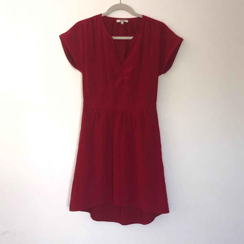 Red Madewell high/low dress